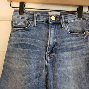 Frame High Rise Cropped Skinny Blue Jeans Size 26